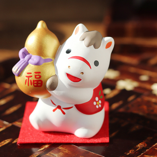 现货正品日本进口 药师窑2026马年 锦彩招福金葫芦马摆件新年礼物