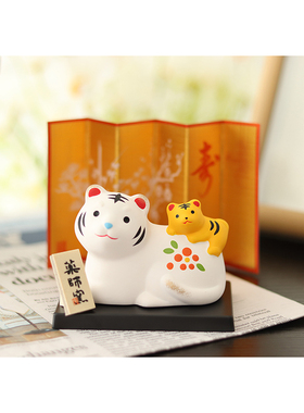 日本药师窑陶土摆件日式桌面可爱