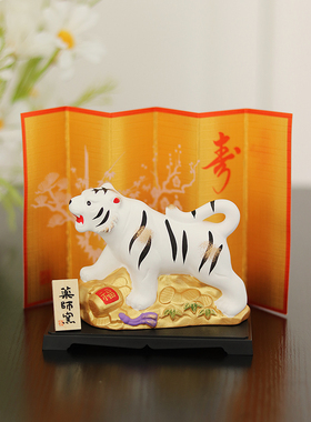 日本药师窑陶土摆件日式桌面帅气