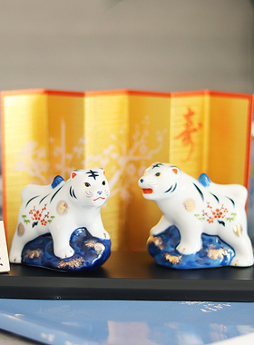 日本药师窑陶瓷摆件日式桌面可爱