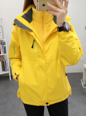 冲锋衣女三合一户外两件套冬男可拆卸防风加厚旅游登山服定制logo