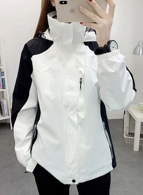 户外冲锋衣女三合一可拆卸两件套防风加绒厚登山服外套定制印logo