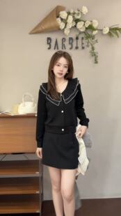 设计感小众减龄女上衣6037 拼色娃娃领长袖 欧洲站2026新款 欧货时尚