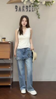 欧洲站2026新款欧货法式温柔镂空绣花波浪边时尚修身背心上衣306