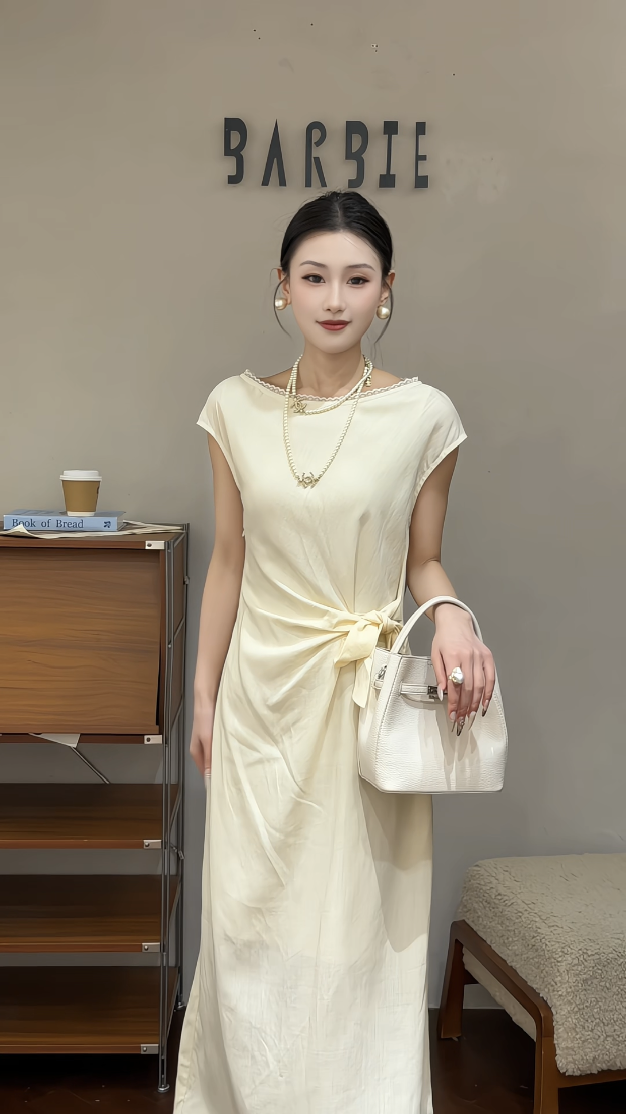 欧洲站2026夏新款欧货一字领系带收腰显瘦淑女温柔连衣裙女19232
