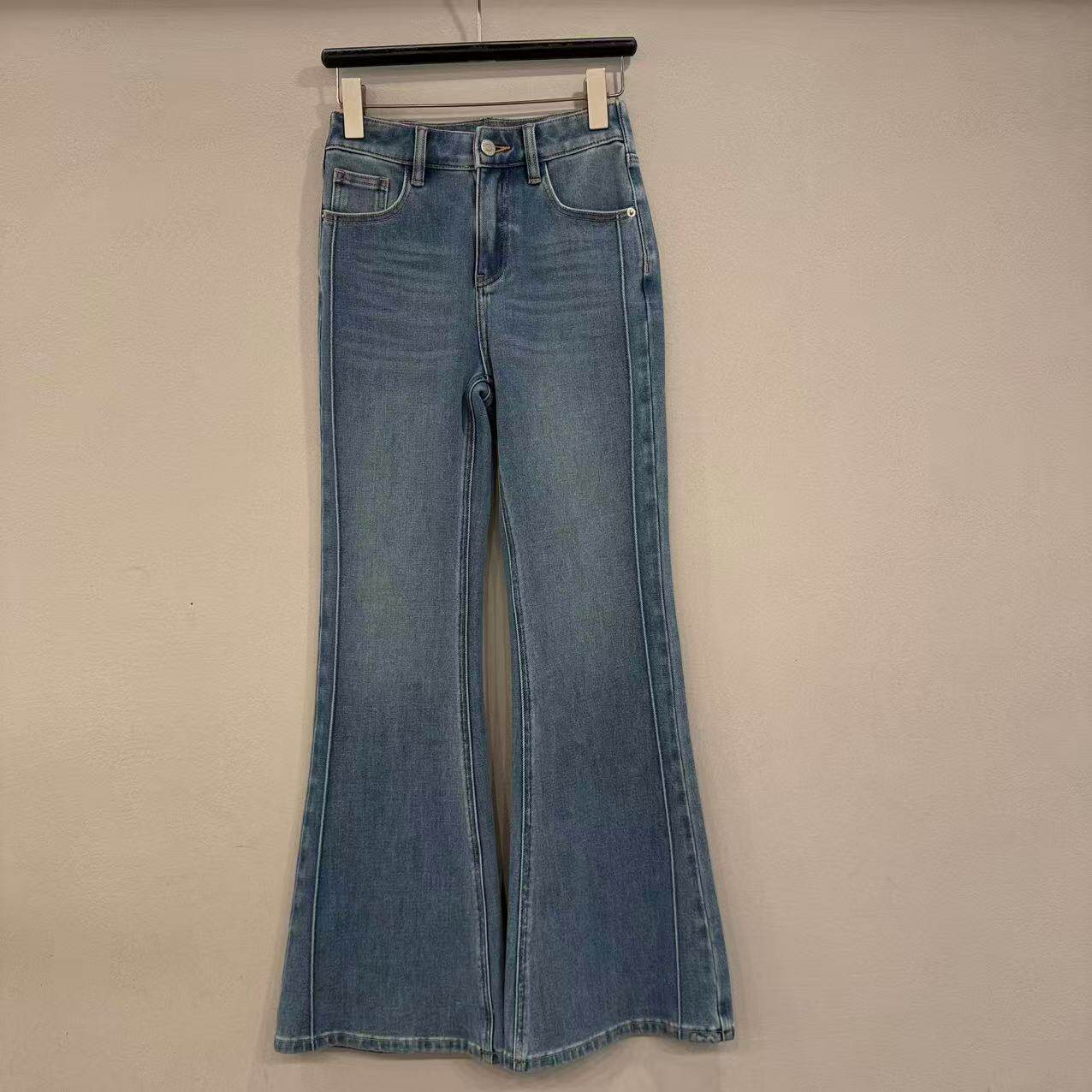 欧洲站2026春季新款欧货高腰提臀修身显瘦弹力微喇牛仔裤女6626