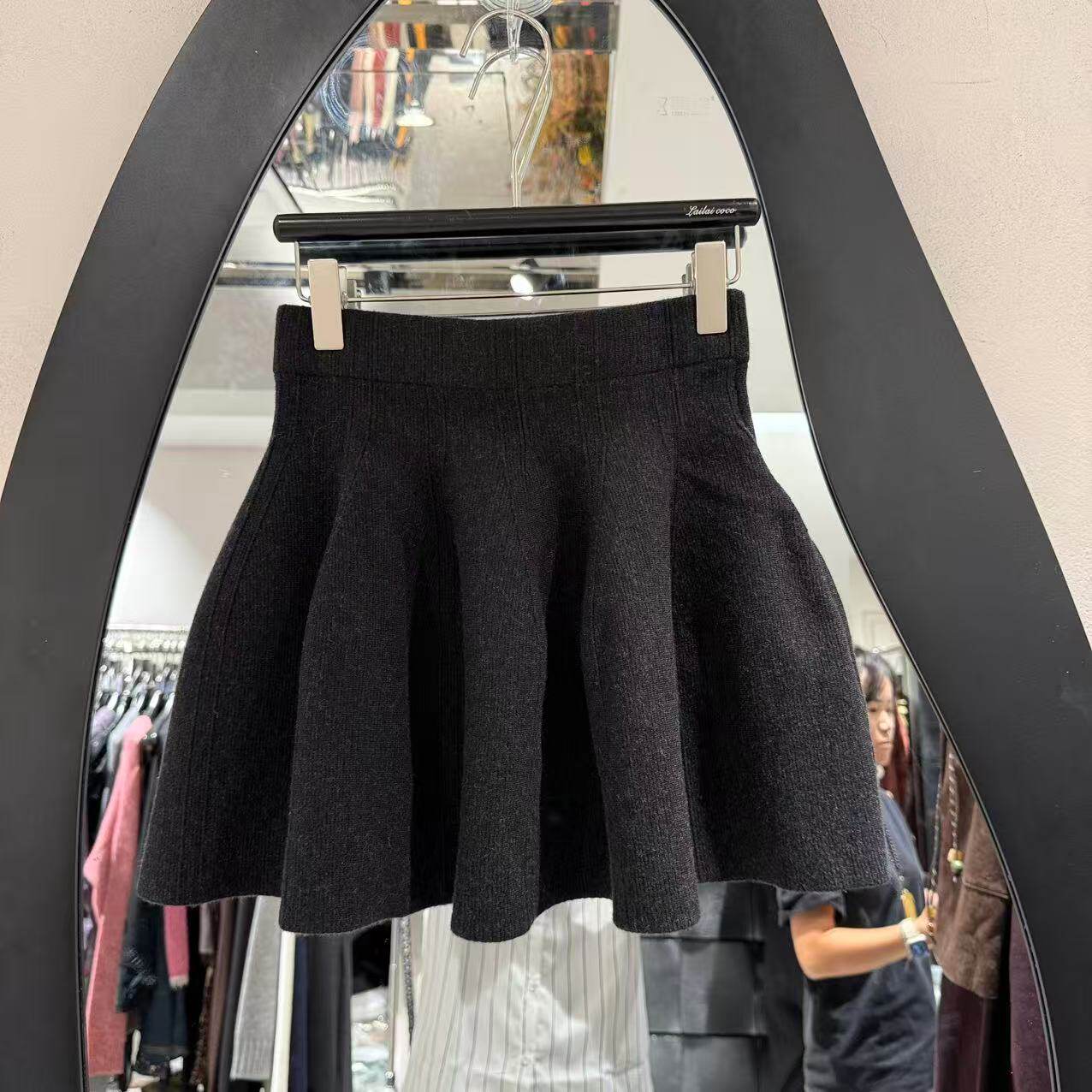 欧洲站2025年秋冬款甜美减龄松紧腰蓬蓬裙A字针织羊毛花苞裙CY02