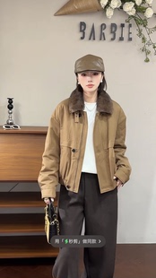 欧洲站2025冬新款 立领拉链宽松显瘦百搭棒球服外套外套女5282 时尚