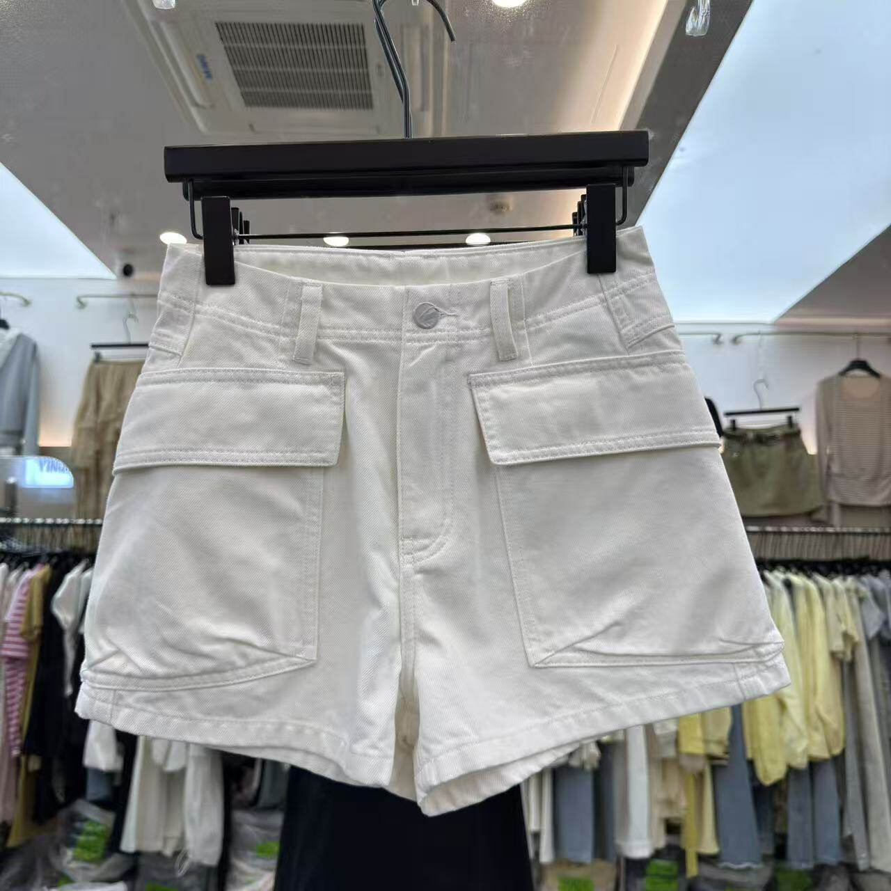 欧洲站2026夏季新款美式复古设计感多口袋工装牛仔短裤女潮92576