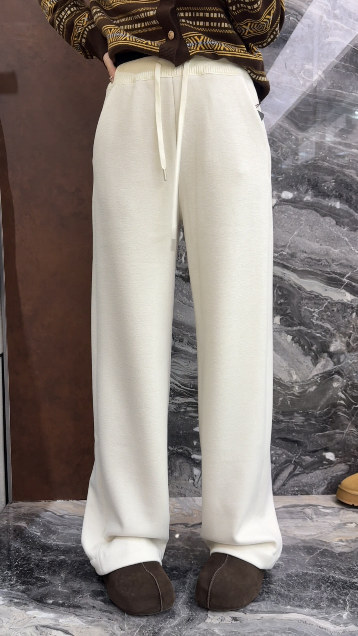 曼曼家2025冬新时尚松紧腰抽绳显瘦加厚加绒休闲阔腿裤潮88096,女装/女士精品,休闲裤,淘宝优惠券,粉丝福利购,淘宝优惠卷