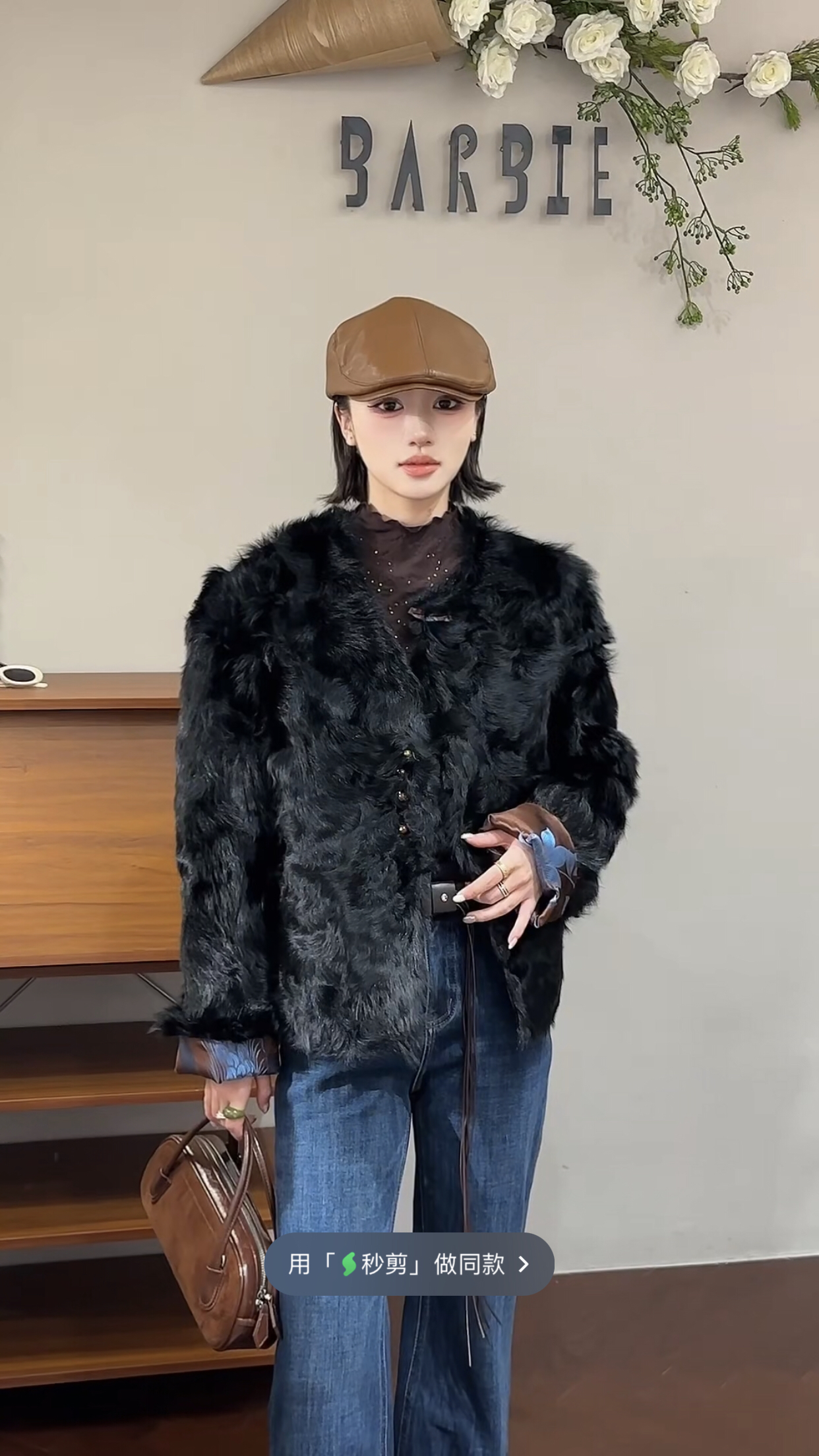 欧洲站2025冬新款时尚圆领单排扣两面穿新中式皮毛一体外套女6675,女装/女士精品,棉衣/棉服,淘宝优惠券,粉丝福利购,淘宝优惠卷