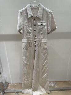 风休闲连体裤 翻领一排扣收腰显瘦连工装 Z826 时尚 欧洲站2026新款