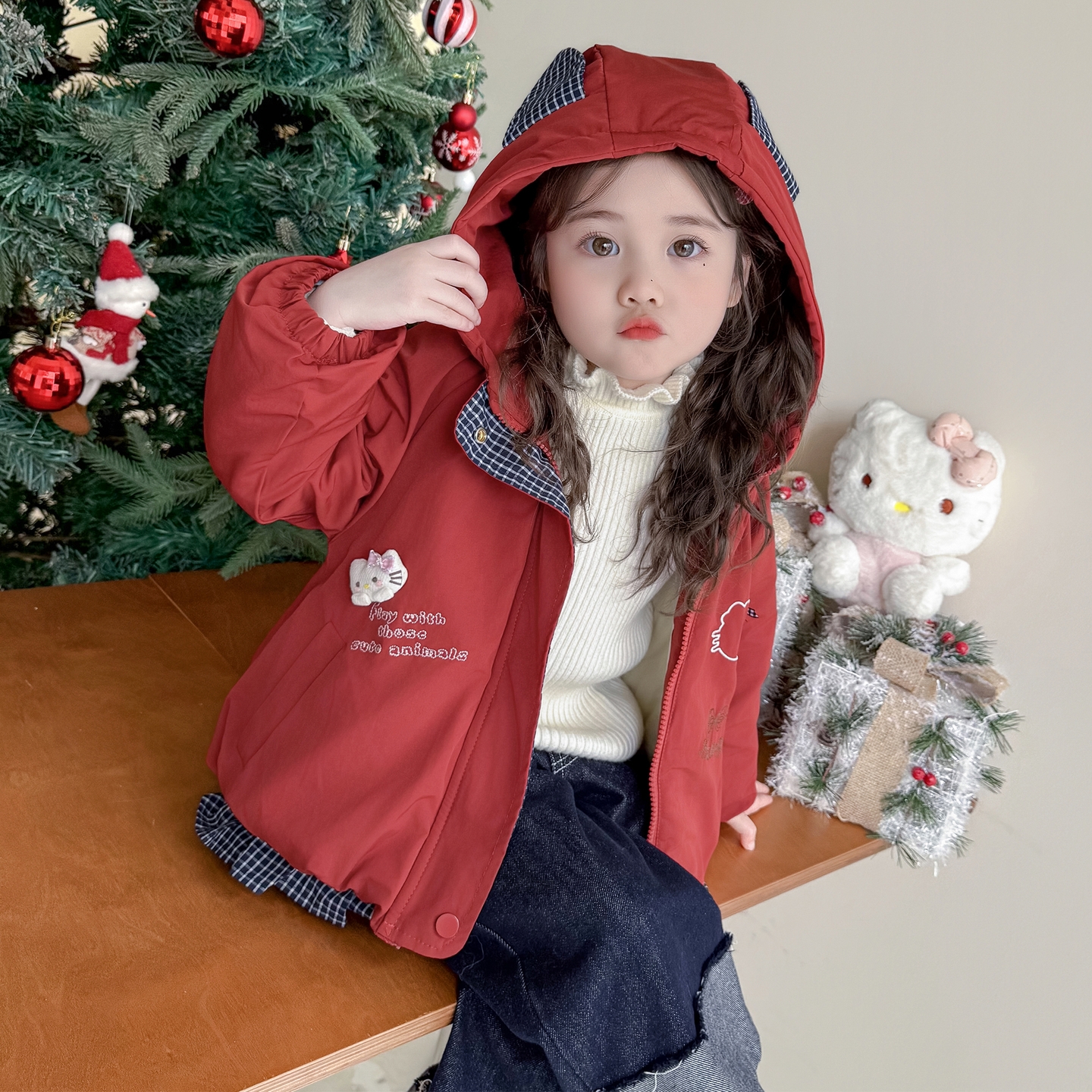 超好看女童加绒外套冬季加厚保暖
