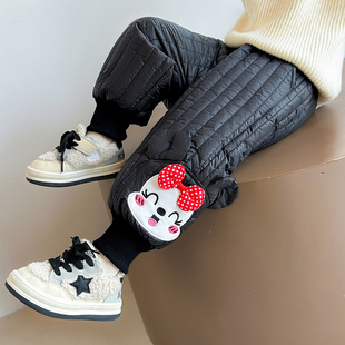 超好看儿童三层夹棉外穿女宝宝一条过冬棉裤 女童加绒加厚裤 子冬装