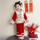 汉服唐装 拜年服女童国风套装 冬装 女宝宝新年礼服儿童过年喜庆衣服