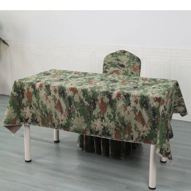 迷彩布料台布涤棉遮阳挡防晒面窗帘定制会议桌套子椅凳罩订做尺寸