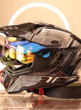 GSB拉力头盔男女双镜片夏季摩托车全盔机车拉力盔越野盔四季XP22