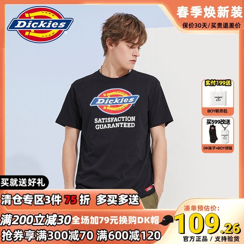 Dickies男女半袖情侣装字母印花