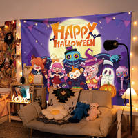 Halloween decorative hanging cloth, festive party scene atmosphere setting, background cloth, pumpkin lantern shooting, cute tapestries thumbnail 3