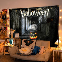 Halloween decorative hanging cloth, festive party scene atmosphere setting, background cloth, pumpkin lantern shooting, cute tapestries thumbnail 4