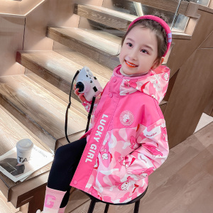 女童洋气冲锋衣外套秋冬韩版女小童加厚三合一潮衣女宝宝网红衣服