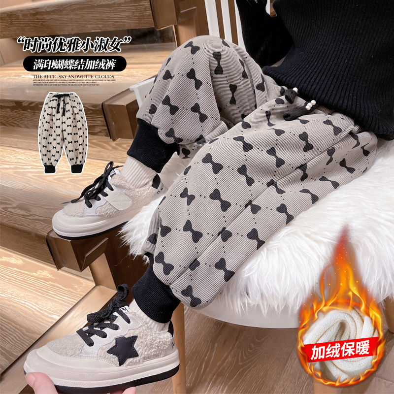 朵贝熊长裤复合面料加绒裤裤子