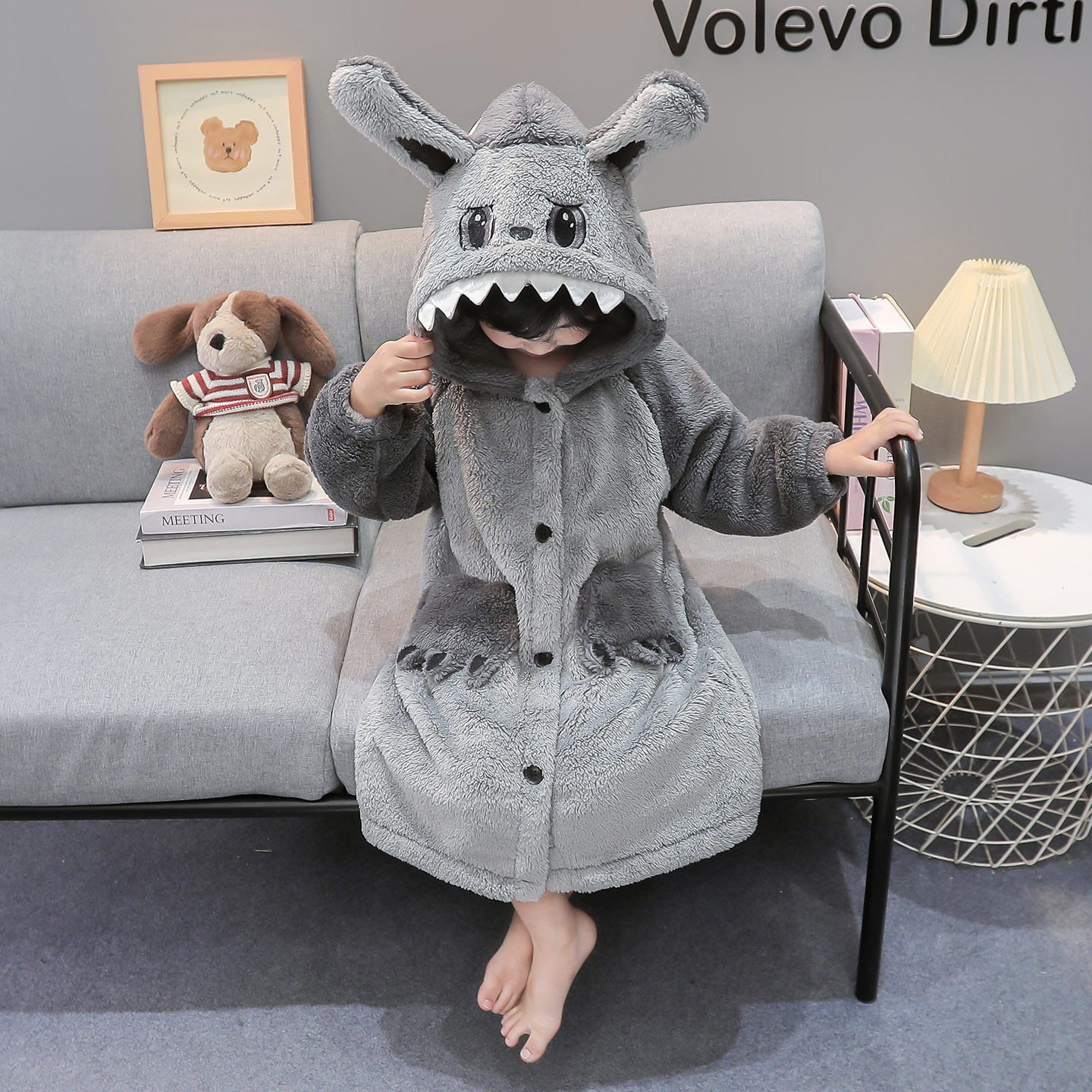 男童珊瑚绒睡袍加厚保暖睡衣儿童拉布布家居袍男孩冬季浴袍男宝宝,童装/婴儿装/亲子装,家居袍/睡袍,淘宝优惠券,粉丝福利购,淘宝优惠卷