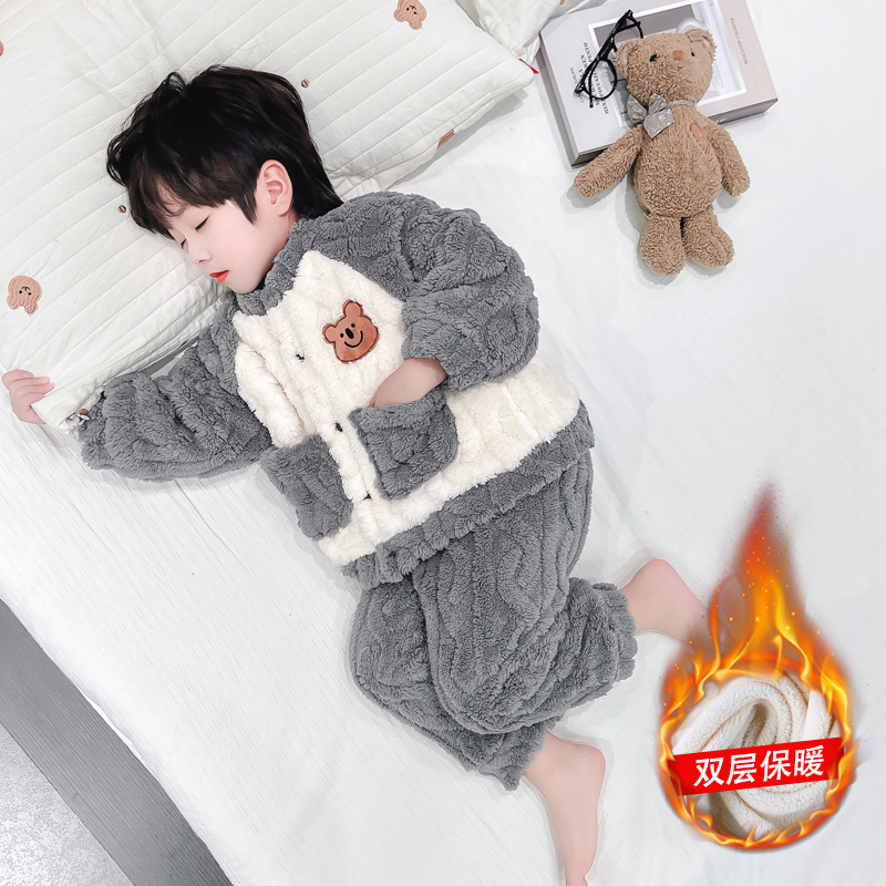 朵贝熊法兰绒休闲居家秋冬睡衣