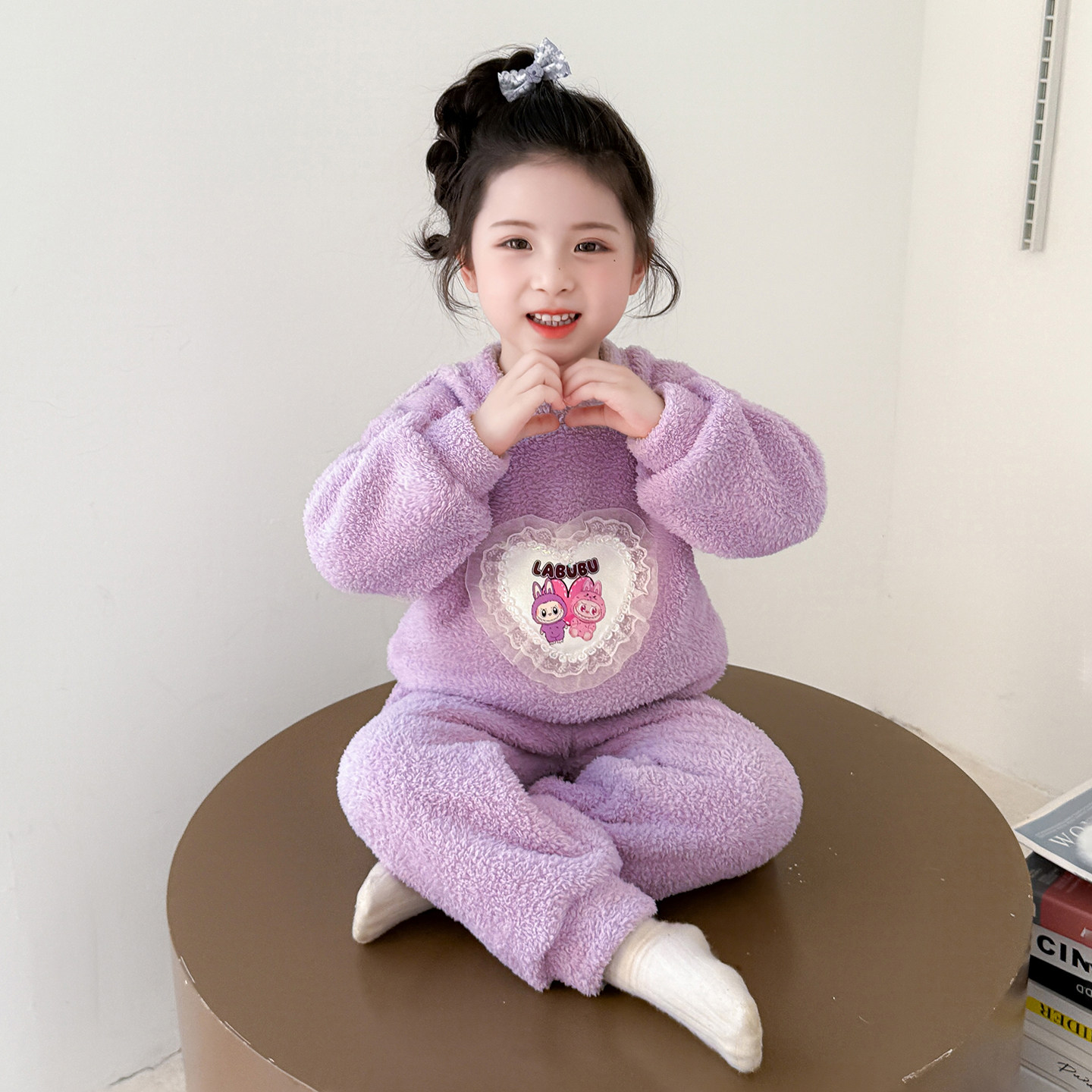 女童睡衣加厚半边绒冬季女宝宝公主家居服拉布布套装儿童保暖衣服,童装/婴儿装/亲子装,家居服套装,淘宝优惠券,粉丝福利购,淘宝优惠卷