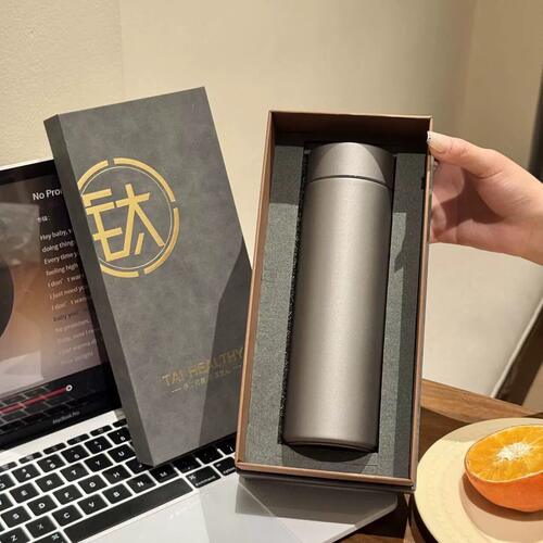 纯钛保温杯茶水分离泡茶杯男士商务办公水杯车载便携保冷高颜值