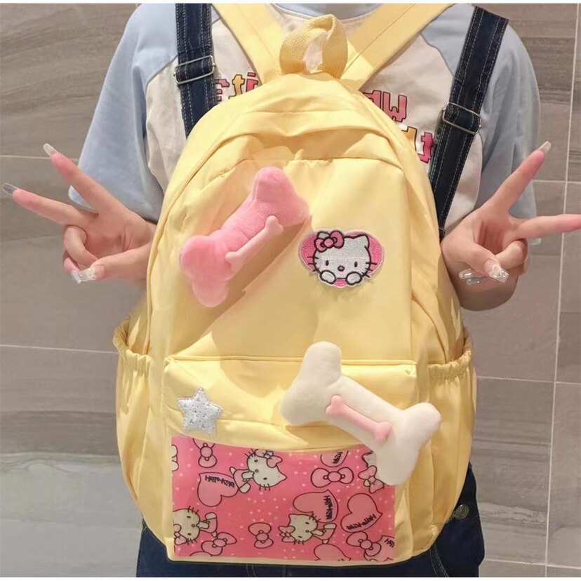 hellokitty书包女初高中大学生双肩包碎花花朵y2k千禧风旅行背包