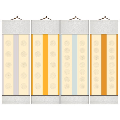 锦墨堂半生熟泾县瓦当挂轴宣纸