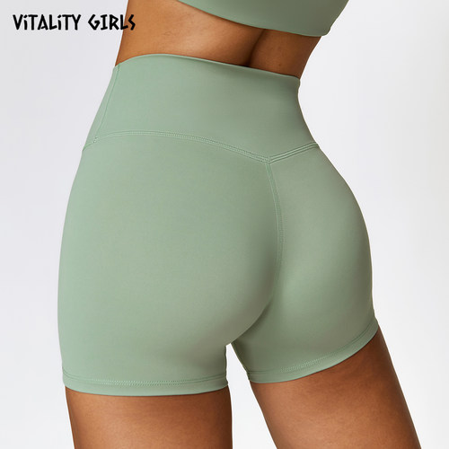 Vitality Girls速干无缝健身短裤女防卷瑜伽服紧身运动三分裤高腰