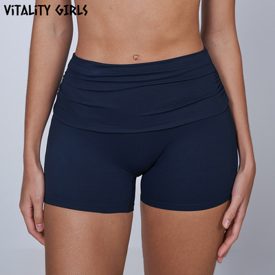 Vitality Girls翻折腰瑜伽短裤显瘦收腹运动三分裤女训练速干透气