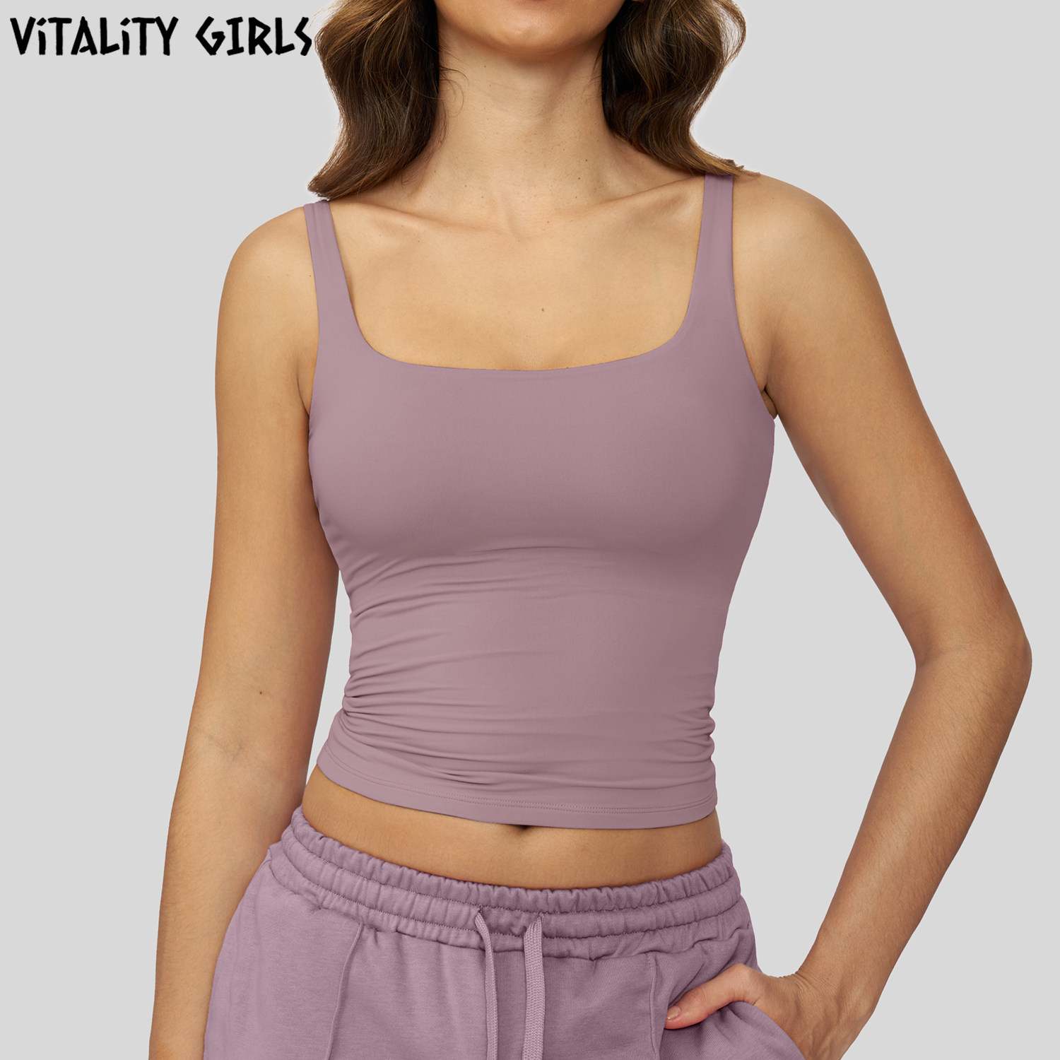 Vitality Girls磨毛瑜伽运动背心女带胸垫紧身透气吸汗外穿健身服,运动/瑜伽/健身/球迷用品,瑜伽背心,淘宝优惠券,粉丝福利购,淘宝优惠卷