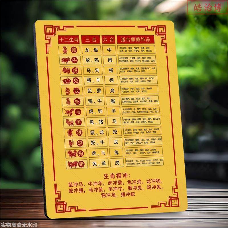 十二生肖适配饰品三合六合饰品店展示板相框摆件文玩店装饰画摆台