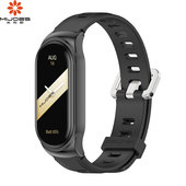 适用小米手环10 7表带6 3腕带NFC版 卡扣金属表壳表链运动透气扁孔手表带编织手环带替换带创意男女