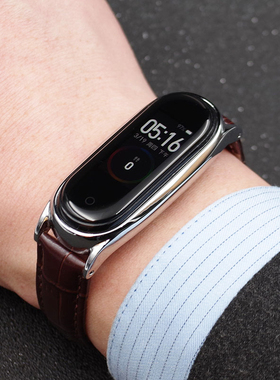 适用小米手环10/9/8/7表带6/5/4腕带真皮3nfc手腕带三四五六七八代智能运动牛皮手表带配件高级感商务男女生