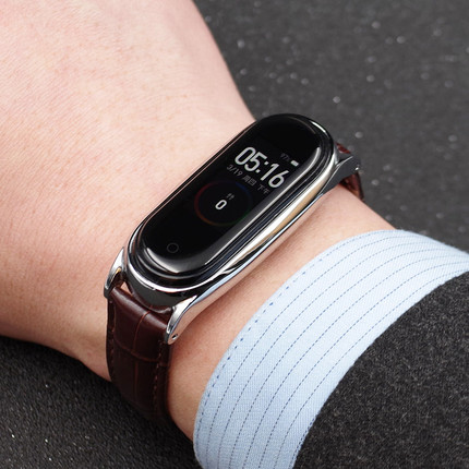 适用小米手环10/9/8/7表带6/5/4腕带真皮3nfc手腕带三四五六七八代智能运动牛皮手表带配件高级感商务男女生