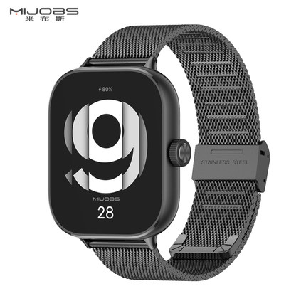 mijobs适用红米5/6watch表带Redmi watch4表带红米手表5/4表带表链金属不锈钢编织卡扣磁吸男女生可选大小码