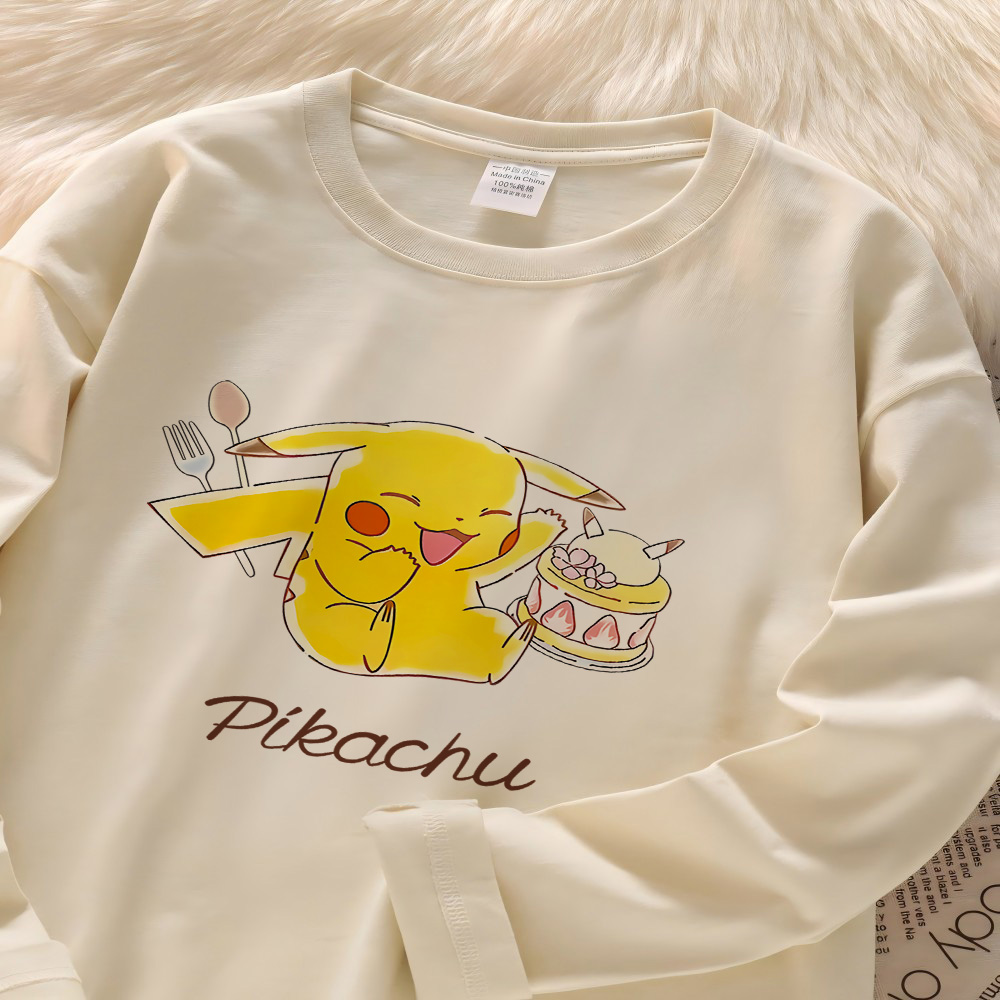 可爱皮卡丘长袖t恤女童春秋新款