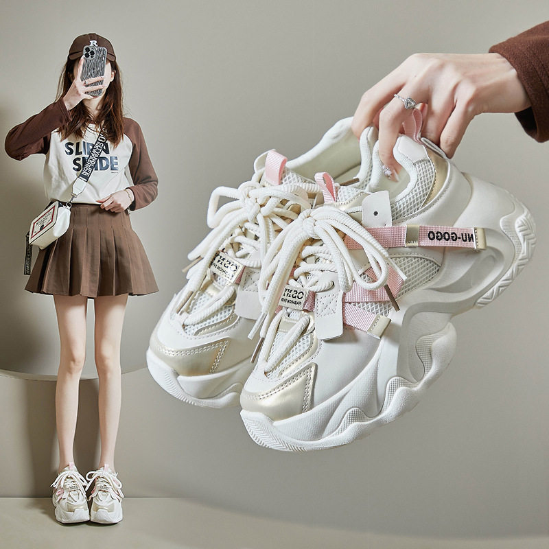 ins韩版新款老爹鞋女2026春季学生运动跑步休闲厚底增高FB3305-1