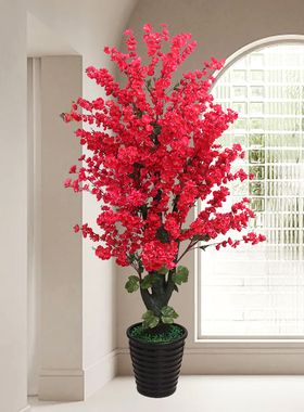 高级感仿真植物盆栽客厅仿生绿植装饰落地假花室内大型桃花树盆景