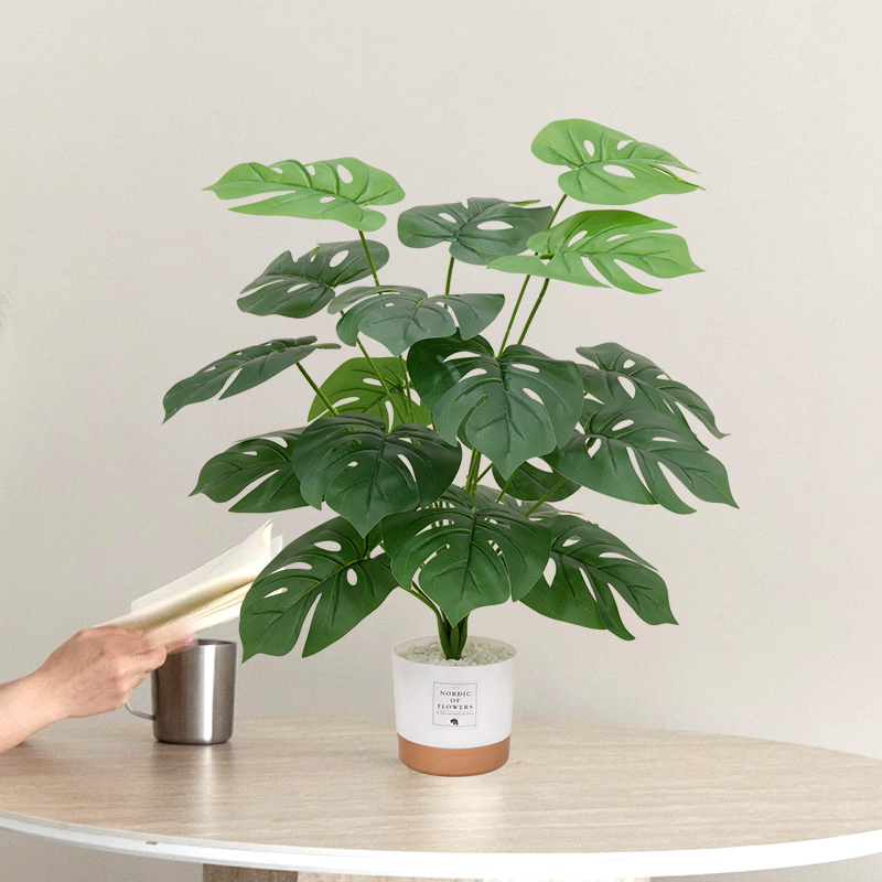 彷真发财树客厅摆设落地假花彷生绿植盆栽摆件龟背室内装饰假植物 - 封面