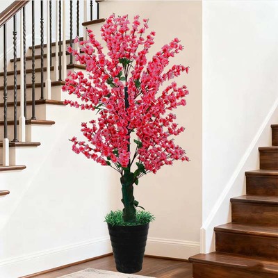 假桃花树仿真植物落地盆栽塑料摆设室内仿生绿植客厅装饰大型樱花