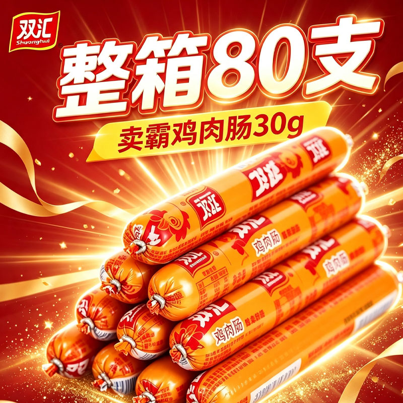 双汇鸡肉肠30g整箱即食香肠解馋零食充饥泡面搭档火腿肠图片