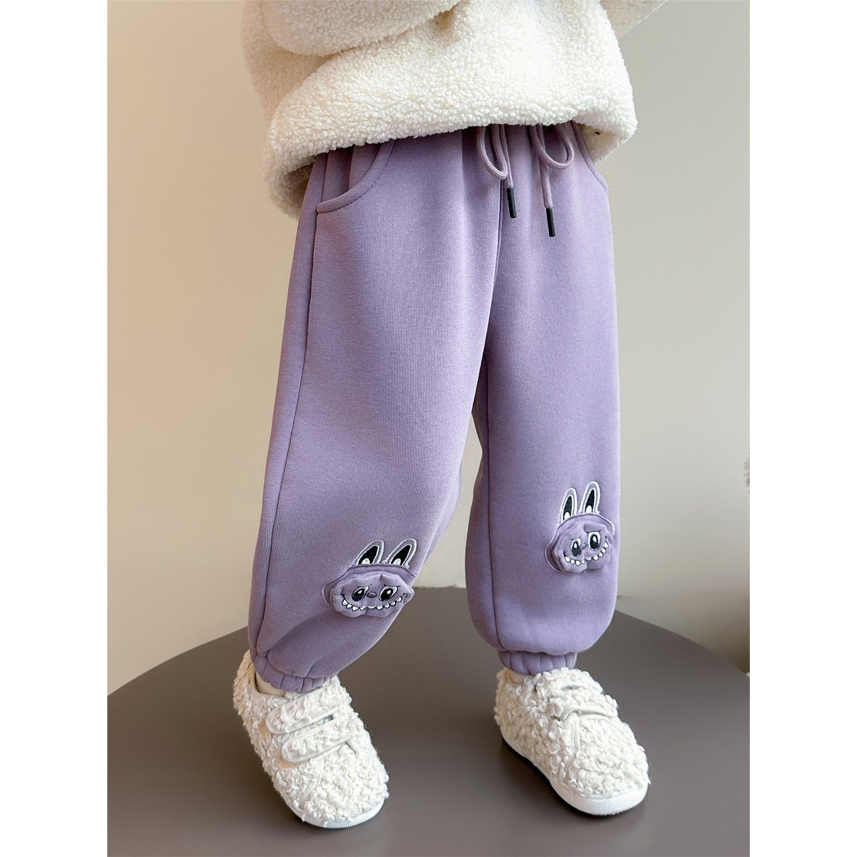 女小童一体绒卫裤秋冬款儿童洋气加绒加厚冬装女宝宝外穿运动长裤,女装/女士精品,卫裤,淘宝优惠券,粉丝福利购,淘宝优惠卷