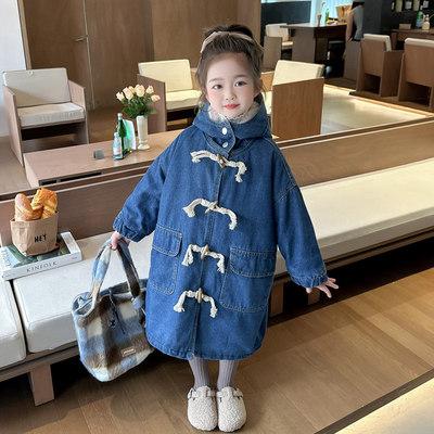 女小童兔毛牛仔外套秋冬