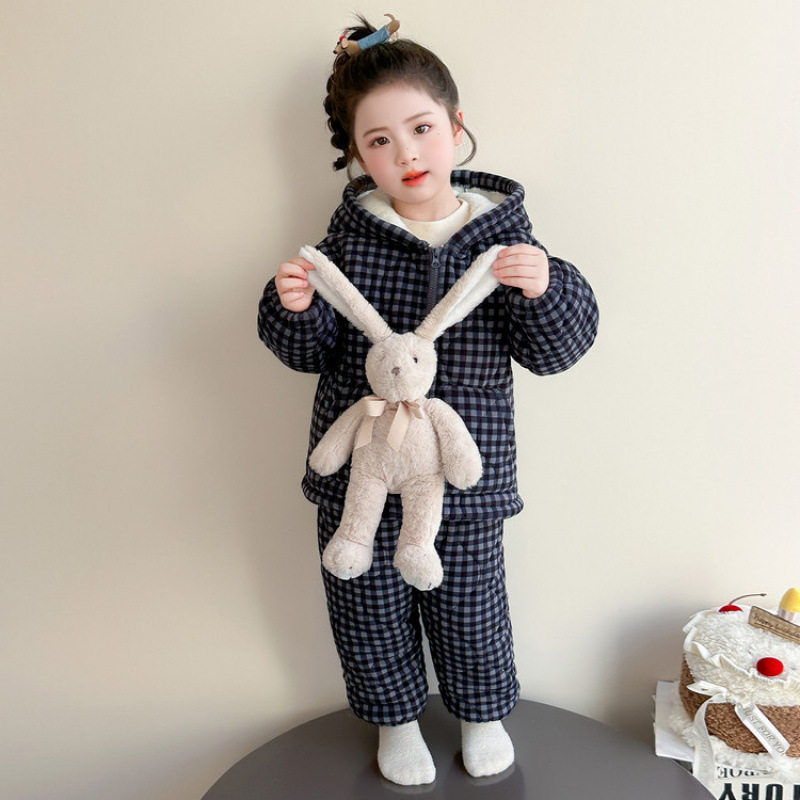 女童加绒套装秋冬2025新款韩版儿童毛毛外套加厚冬装宝宝休闲套装,童装/婴儿装/亲子装,家居服套装,淘宝优惠券,粉丝福利购,淘宝优惠卷