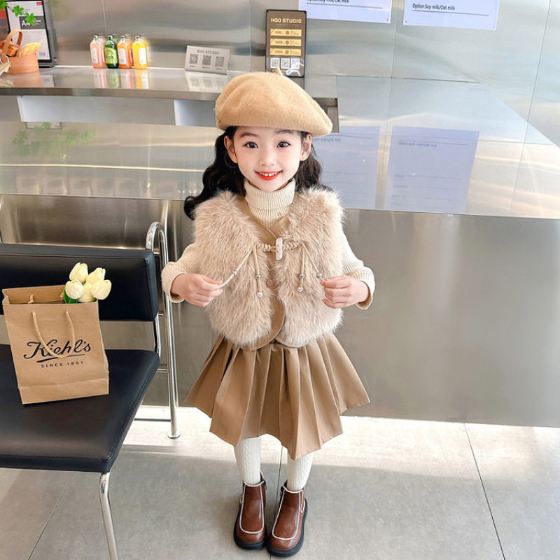 女童仿皮套装秋冬2025新款女宝宝加绒加厚冬装小香风马甲三件套,户外/登山/野营/旅行用品,作训外套/套装/野战套装,淘宝优惠券,粉丝福利购,淘宝优惠卷